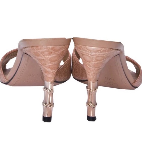 Tom Ford Gucci ♚ Gold Bamboo Kitten Heels ♚ Pink - Picture 2 of 15